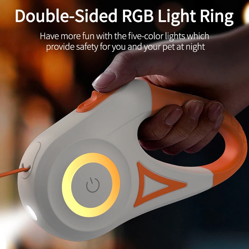 Correa Retráctil Automática con Linterna LED y Luces RGB – 3M / 5M - Click&Go Shop by Cris