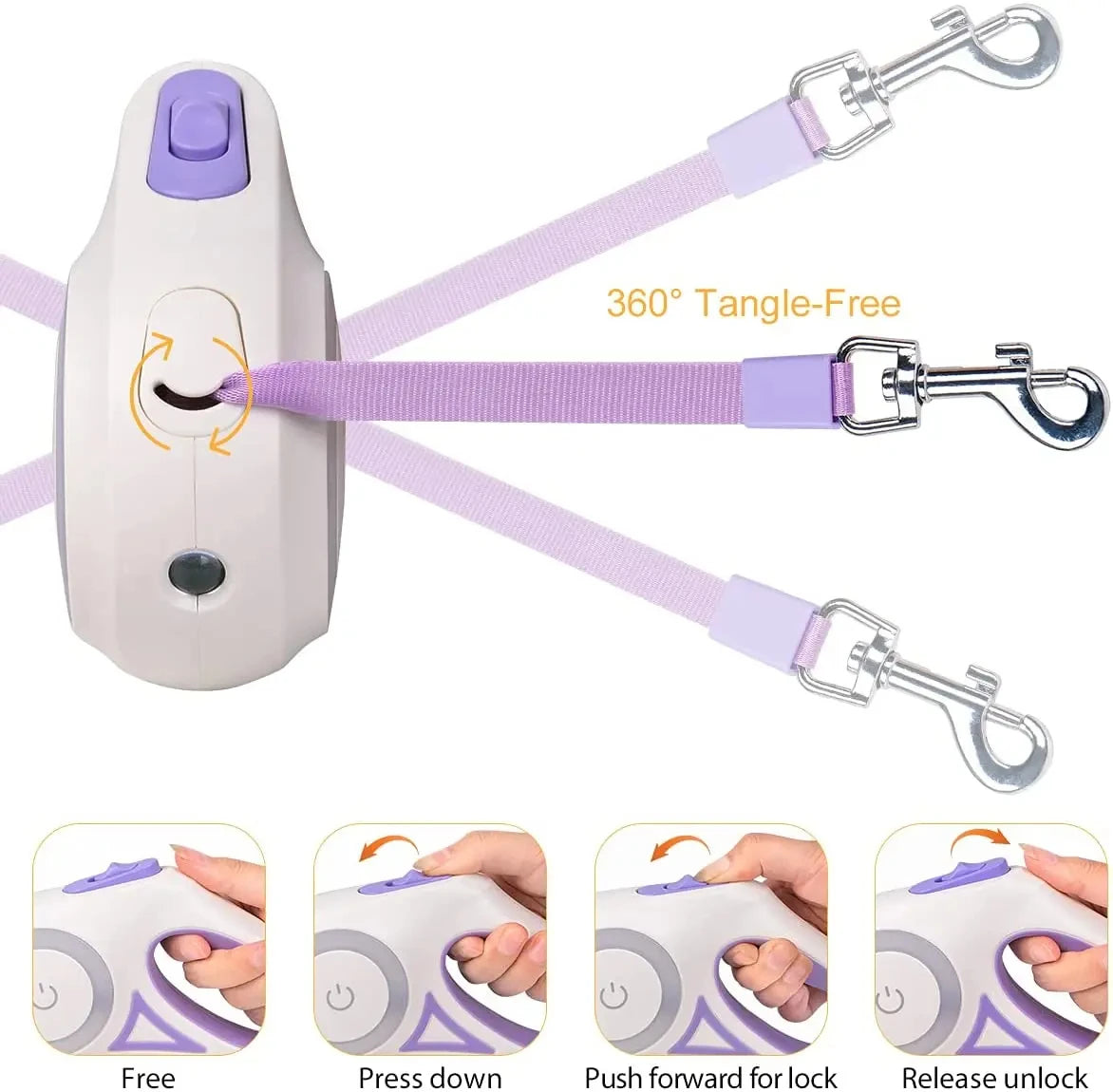 Correa Retráctil Automática con Linterna LED y Luces RGB – 3M / 5M - Click&Go Shop by Cris