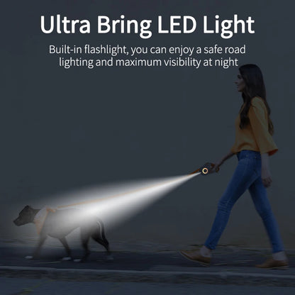 Correa Retráctil Automática con Linterna LED y Luces RGB – 3M / 5M - Click&Go Shop by Cris